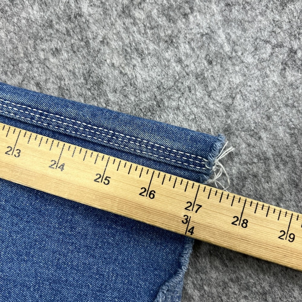 Liberty Denim Bib Overalls Mens 40x27 Blue Carpenter Zipper Bib Pocket Hammer - Picture 14 of 15